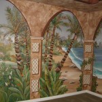 Game Room Tropical Beach and Hut Ceiling 1